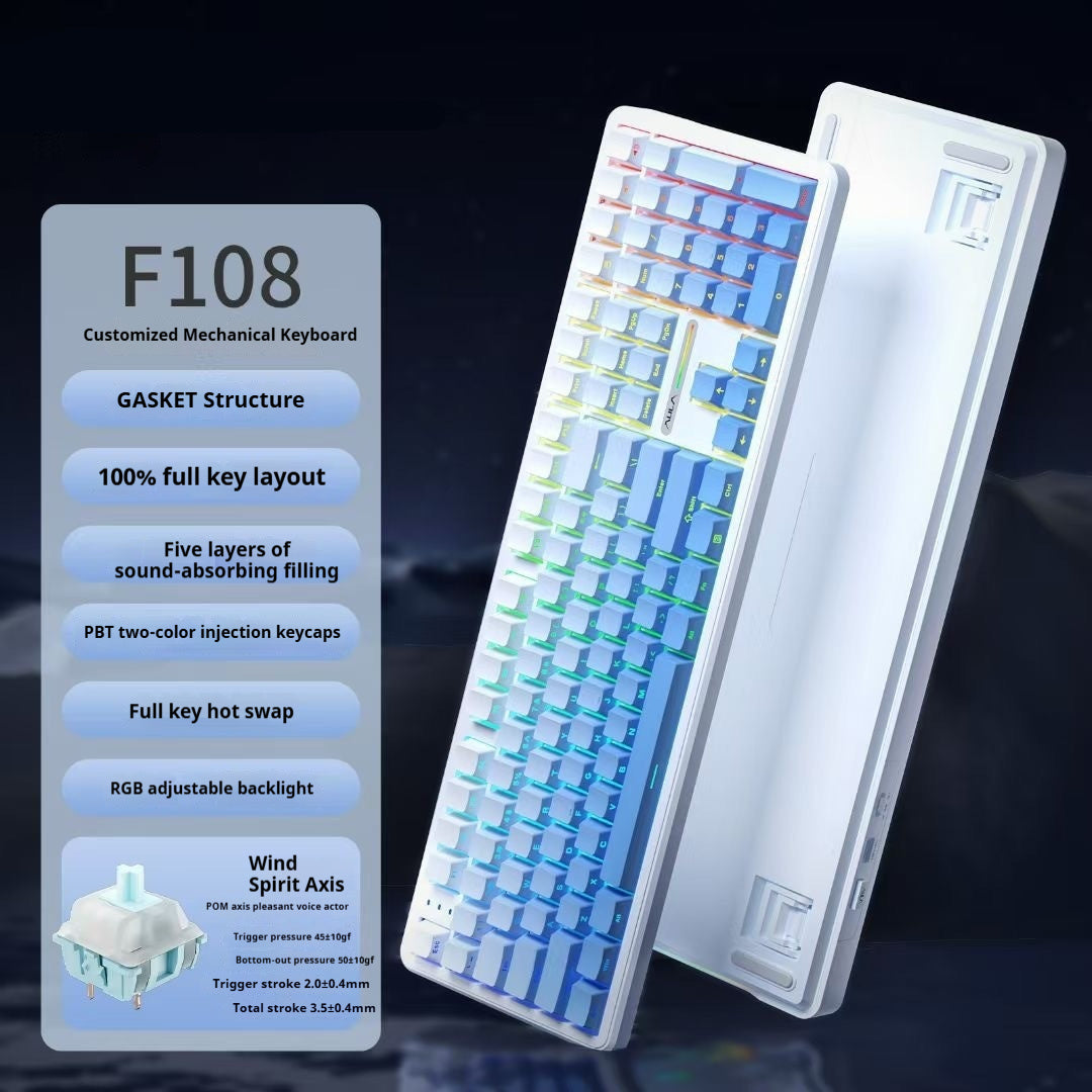 Teclado Mecánico F108PRO – Bluetooth RGB Gamer