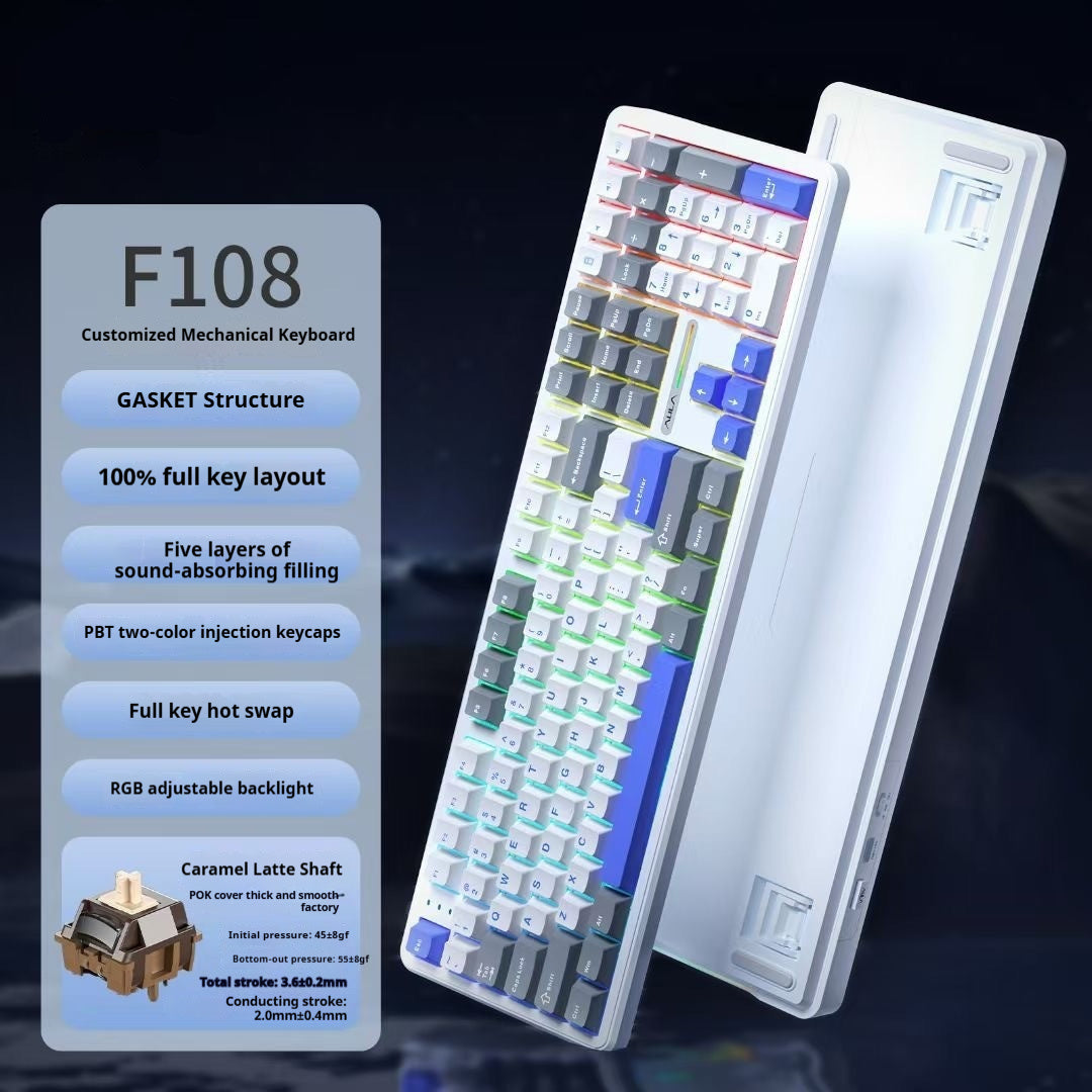 Teclado Mecánico F108PRO – Bluetooth RGB Gamer
